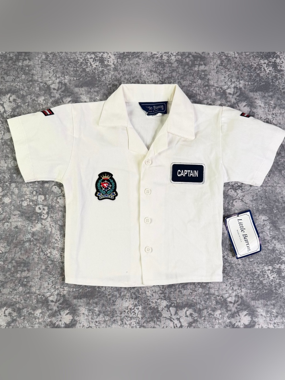 Vintage NWT Little Baron Captain Nautical Shirt Infant 12M Made in USA